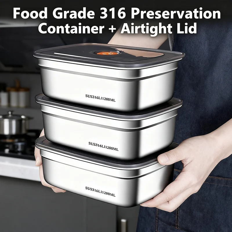 Food Storage Oven Safe - Grote capaciteit roestvrijstalen lekvrije verzegelde bento