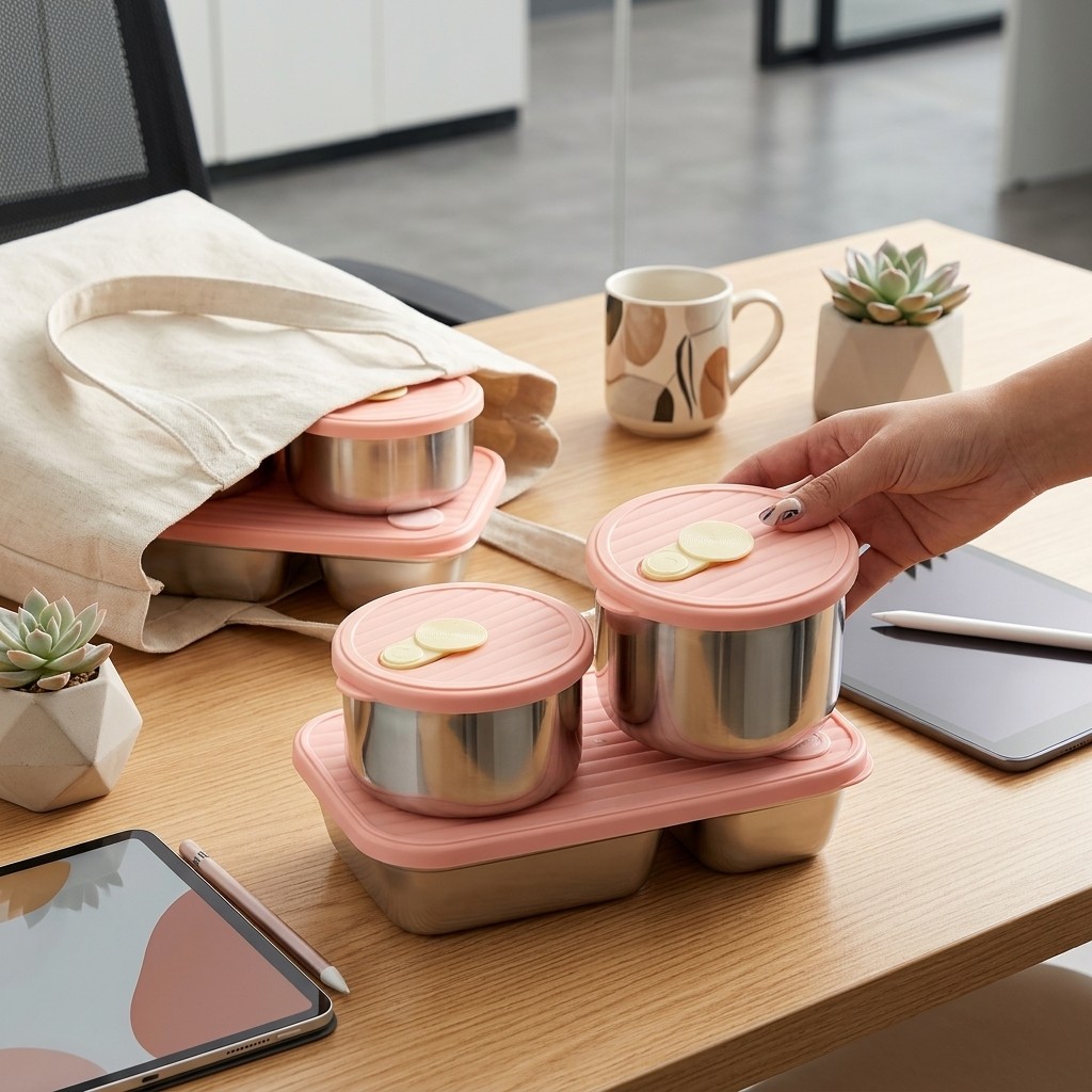 Food Storage Prep Containers - Microgolfbestendige 304 roestvrijstalen lunchbox set, bentobox,