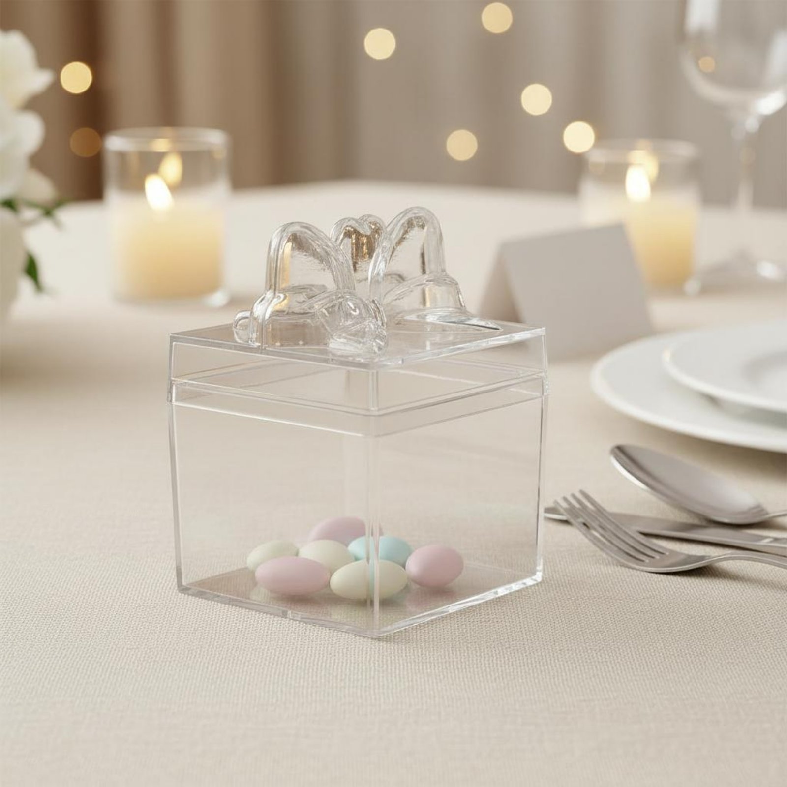 Food Storage For - Transparante plastic snoepdoos met lint, multifunctionele