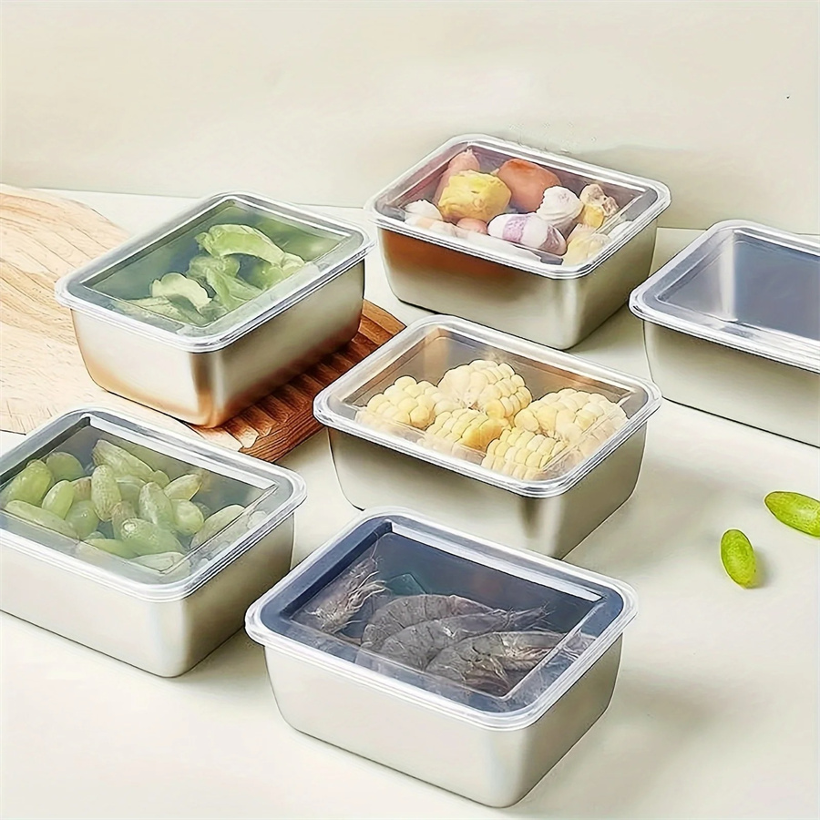 Food Storage Oven Safe - 1/3/5 Stuks Rvs Voedsel Opbergdoos Vershouddoos