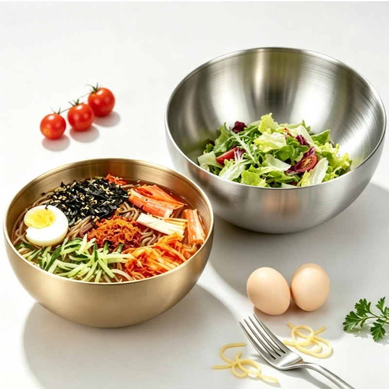 Food Storage Stainless Steel - Roestvrijstalen mengkommen, metalen serveersaladeschalen, bak- en
