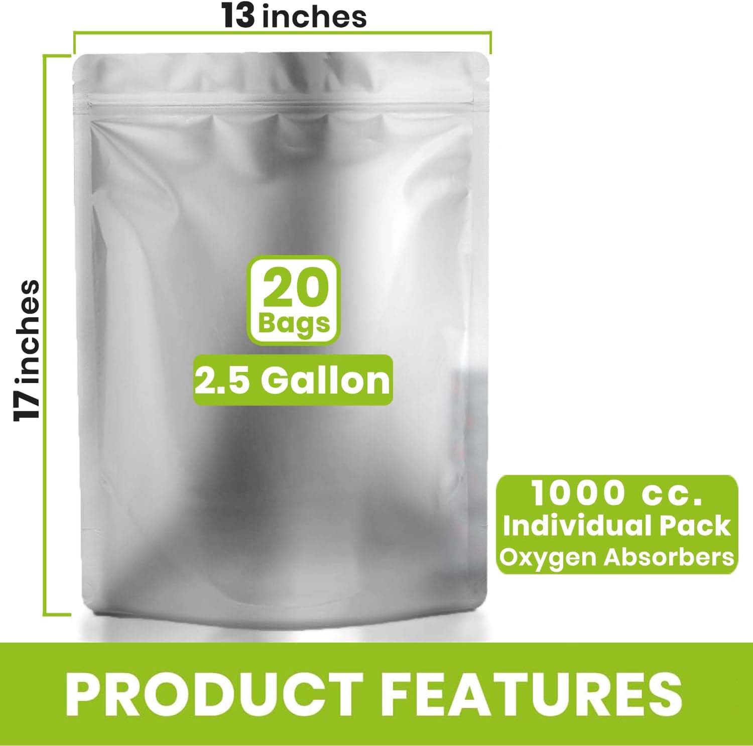0,25/1/2,5/5 Gallon Zilveren A - Food Storage For Long Term recensie en prijs