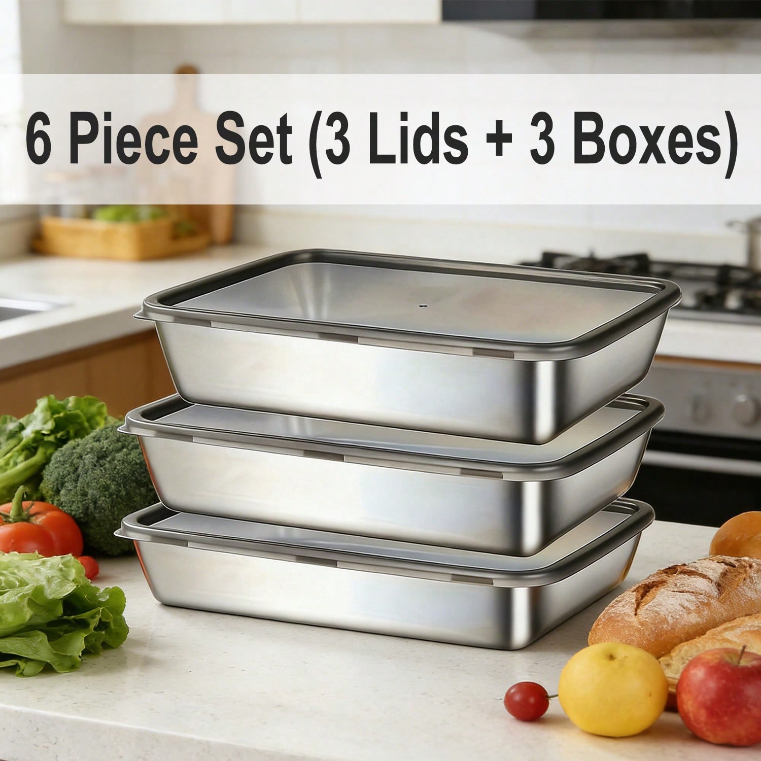 6-delige (3 dozen + 3 deksels) - Food Storage Prep Containers recensie en prijs