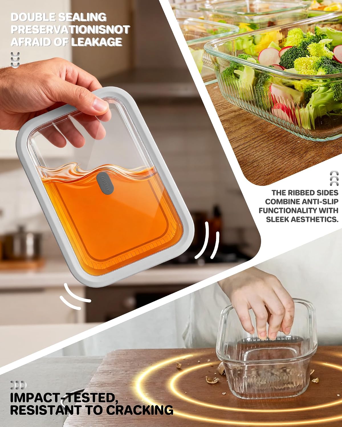 2-pack glazen voedselbewaarcon - Food Storage Prep Containers recensie en prijs