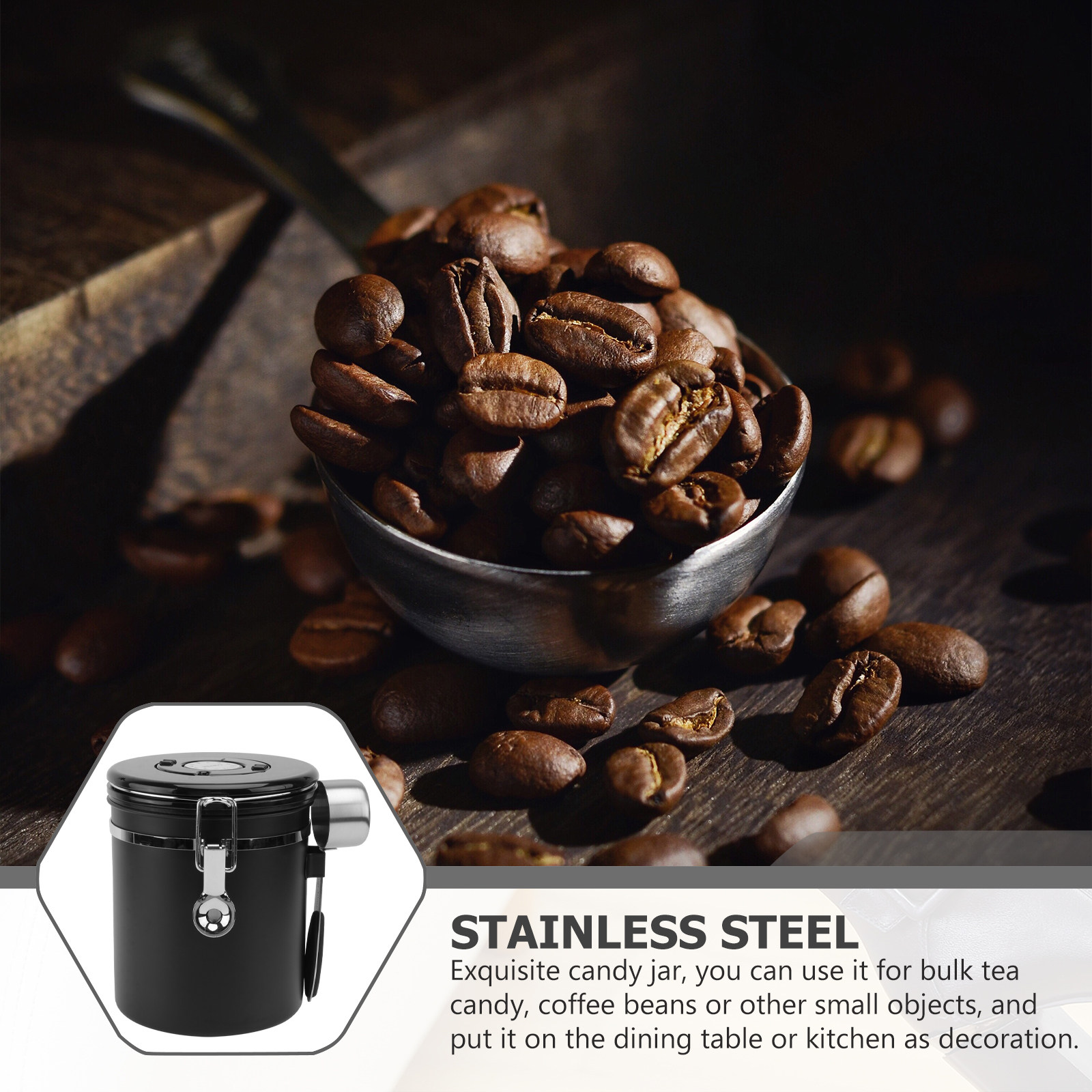 1 Stuks Koffiebonen Afgesloten - Food Storage Stainless Steel recensie en prijs