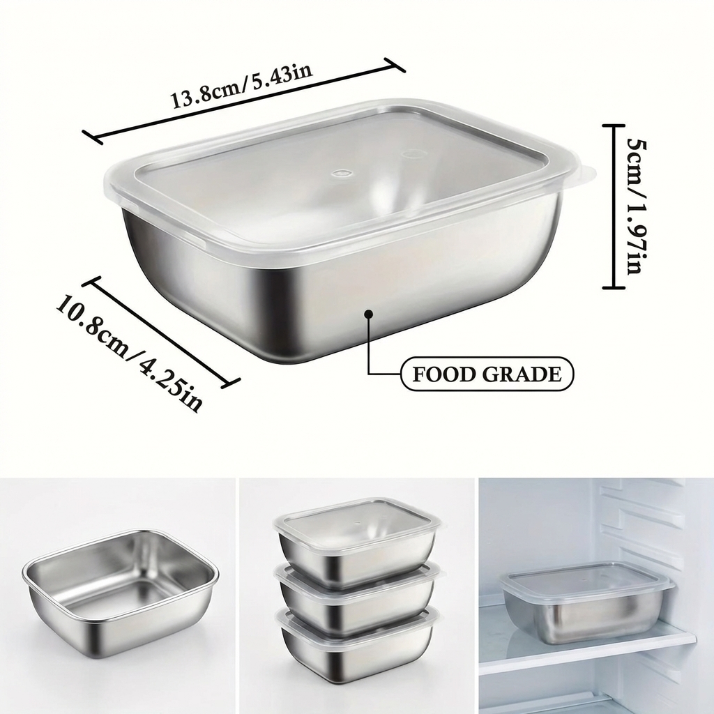 5 stuks roestvrijstalen voedse - Food Storage Prep Containers recensie en prijs