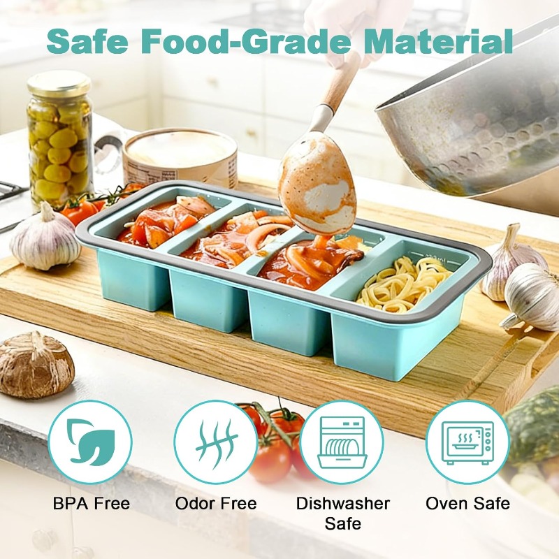 Siliconen vriesvormen met deks - Food Storage Prep Containers recensie en prijs
