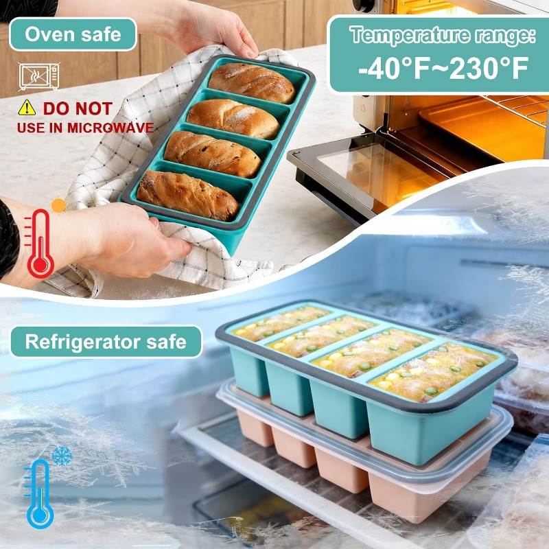 Siliconen vriesvormen met deks - Food Storage Prep Containers recensie en prijs